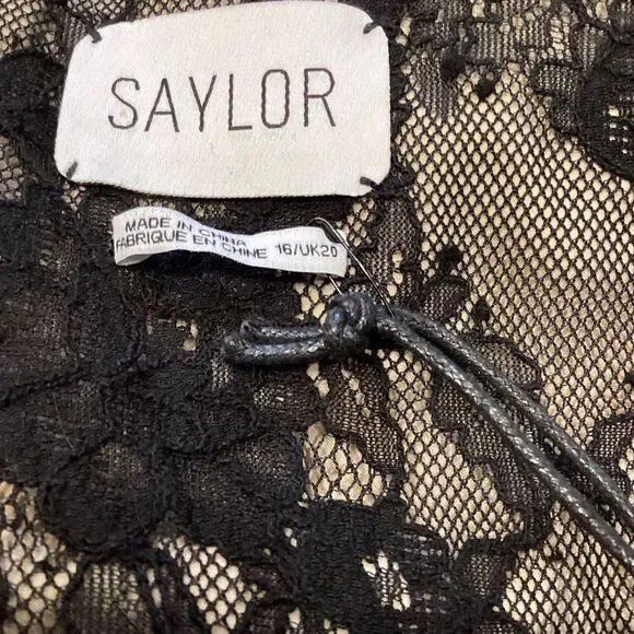 NWT Anthropologie SAYLOR Jane Feathers Strapless Jumpsuit Black Sz 16 - Picture 6 of 14